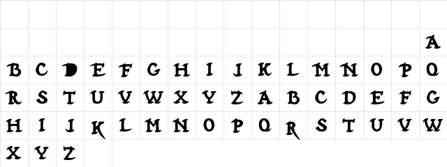 Hubbard Demo Regular  glyph index