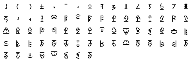 ATwentySix Regular  glyph index