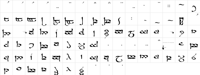 Moroma Regular  glyph index