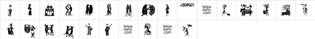 FD J Borges Regular  glyph index