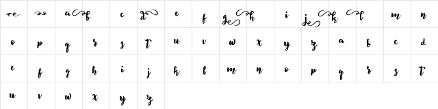 BeliveD Regular  glyph index