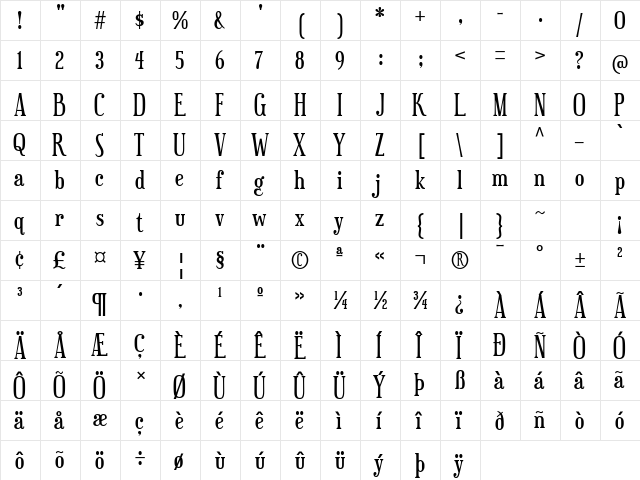 Euphorigenic Regular  glyph index
