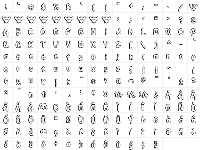 Autarquica Regular  glyph index
