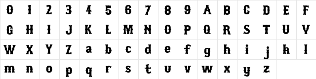 MLB Tuscan Regular  glyph index