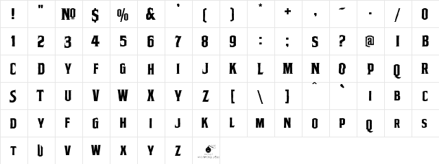 LHF Lincoln Regular  glyph index