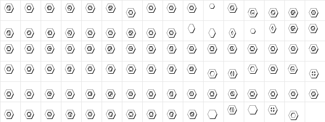 HeXkEy 3D Regular  glyph index