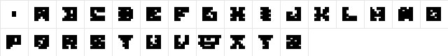 00ne Not so Atroce Pixels BLACK Regular  glyph index