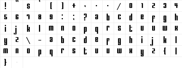 The Sauce Regular  glyph index