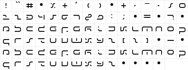 IJ19 90 Regular  glyph index