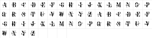 PAQUITO Regular  glyph index