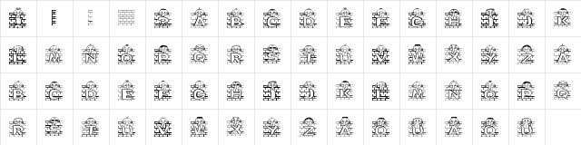 New Regular  glyph index