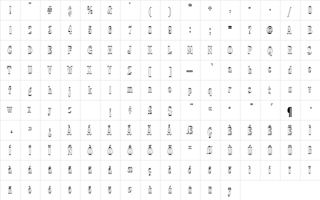 WindsorEloDOu1 Regular  glyph index