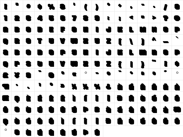 HouseGothicHG23Ext THRDSHA  glyph index