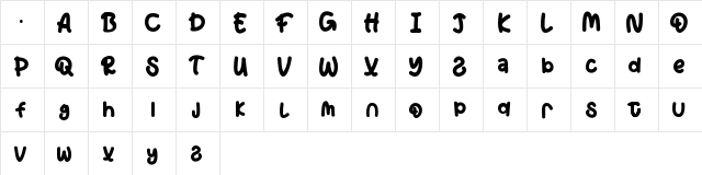 Honey Regular  glyph index