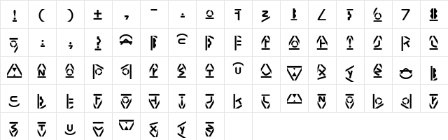 ATwentySix Regular  glyph index