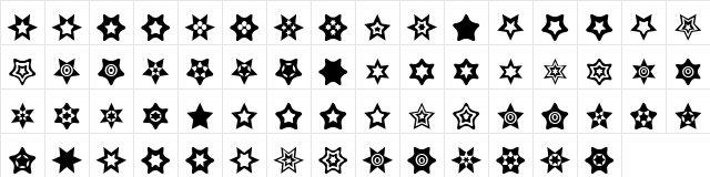Star Things Normal  glyph index