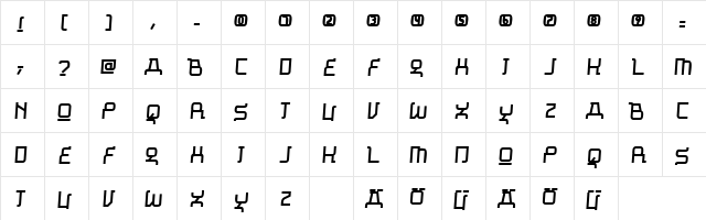 Missu Bold  glyph index