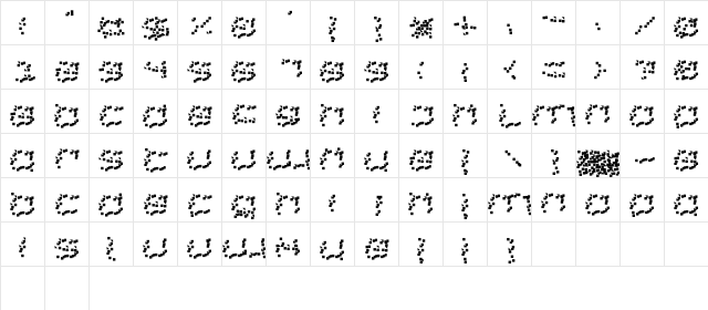 DS Home Front Regular  glyph index