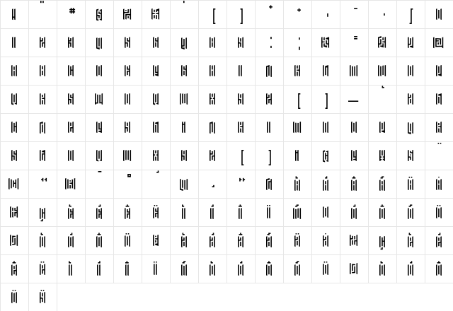 Janus Right  glyph index