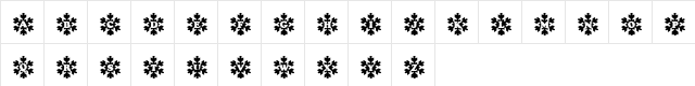 Snowy Caps Regular  glyph index