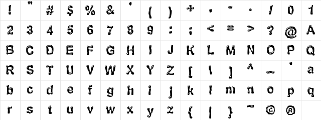 BN M@TAN Regular  glyph index