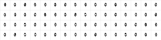 Icecreams Regular  glyph index