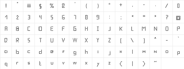 Sharp Cardinal Regular  glyph index