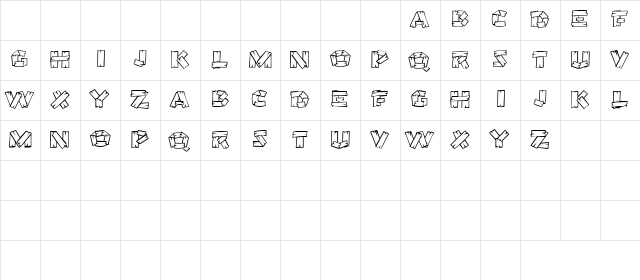 HillNBillyCapsSSK Regular  glyph index