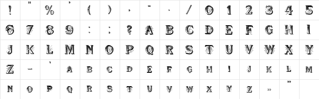 Wooden Ship Decorated Regular  glyph index
