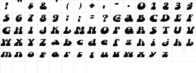 SandCastlesExtended Oblique  glyph index