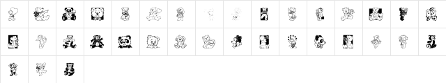 Teddyber Regular  glyph index