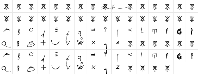 ApocataStasis Regular  glyph index