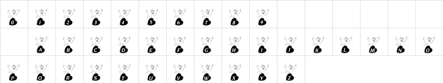 101! Doves Heart Regular  glyph index