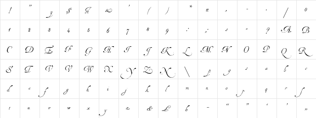 Copperplate1672WF Regular  glyph index