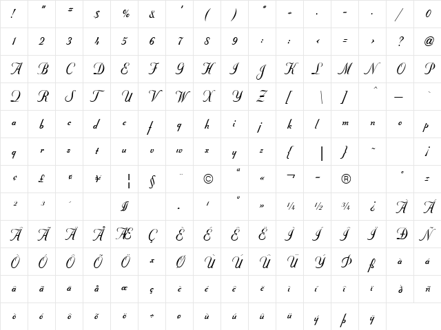 StuyvesantICG Solid  glyph index
