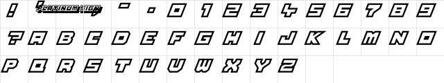 Platinum Sign Over Regular  glyph index
