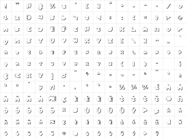 Bal-Astaral 3D 3D  glyph index