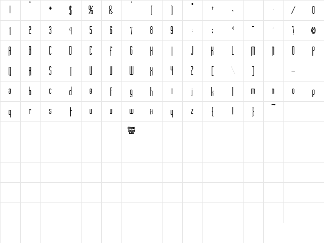Long Cool Woman Bold  glyph index
