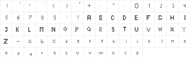 Ugly Randomness Regular  glyph index