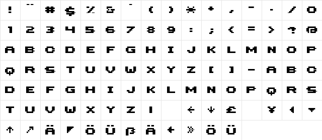 HILOGINBOLD Regular  glyph index