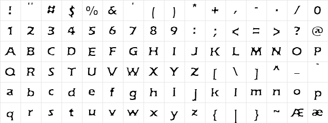 Jekyll BRK Regular  glyph index