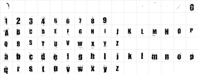 Pop Corn Regular  glyph index