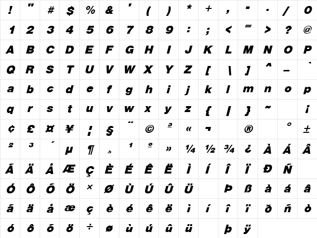 Communication 13 Regular  glyph index