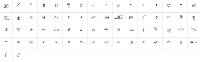 Sleep on the moon Regular  glyph index