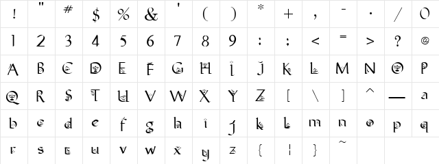 CLB-JewishHolidays Regular  glyph index