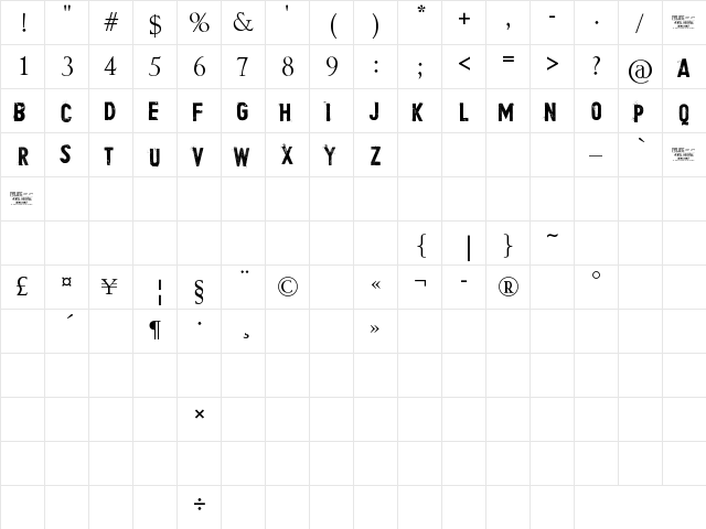 Mental Hospital DEMO by Marta v Regular  glyph index