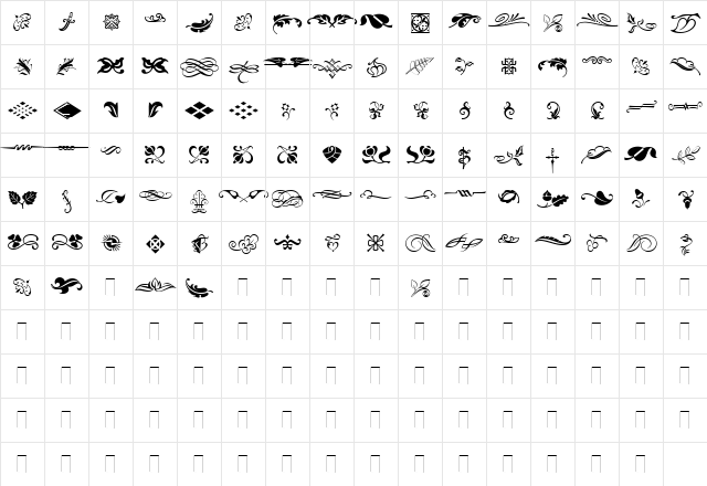 Type Embellishments One Medium  glyph index