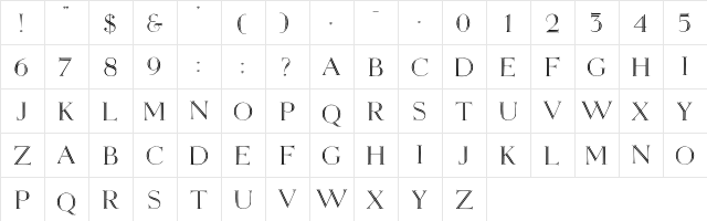 Elizabeth ANN  glyph index