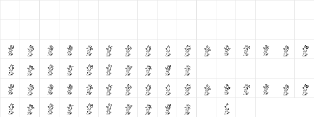 Tea Time Regular  glyph index