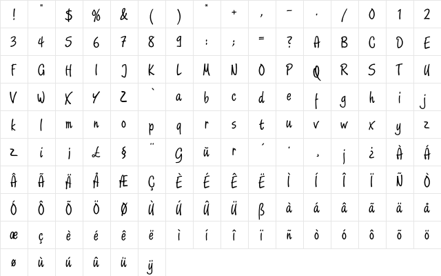 ScriptureEF Regular  glyph index